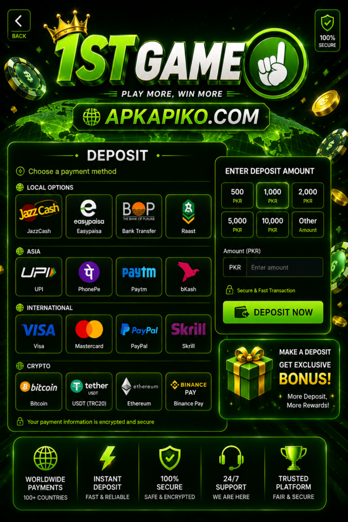 1st Game Deposit