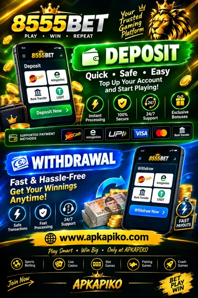 8555BET game deposite and withdraw image