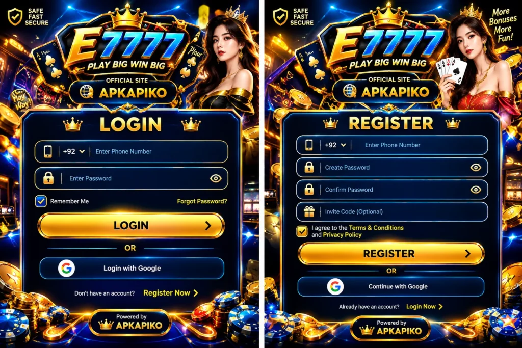 E7777 Login And Regiser