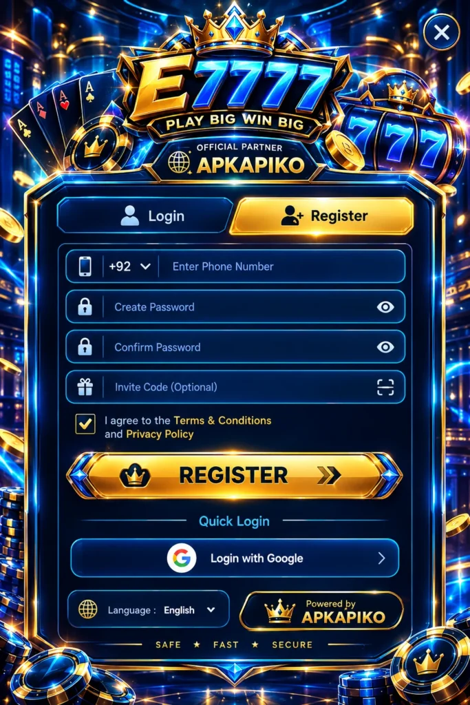 AONE777 Game Login and register Image