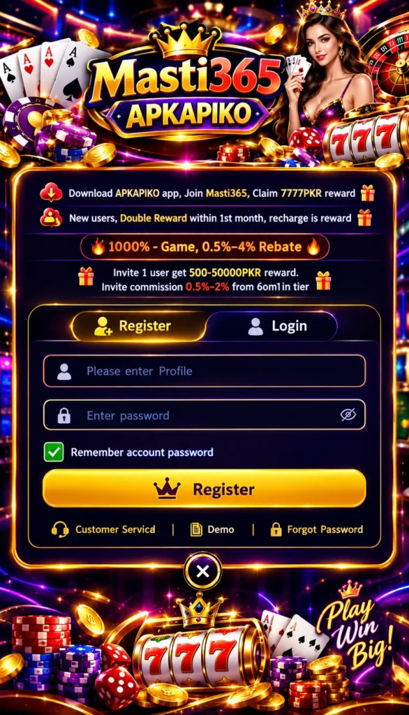 Masti365 Game login and register Image