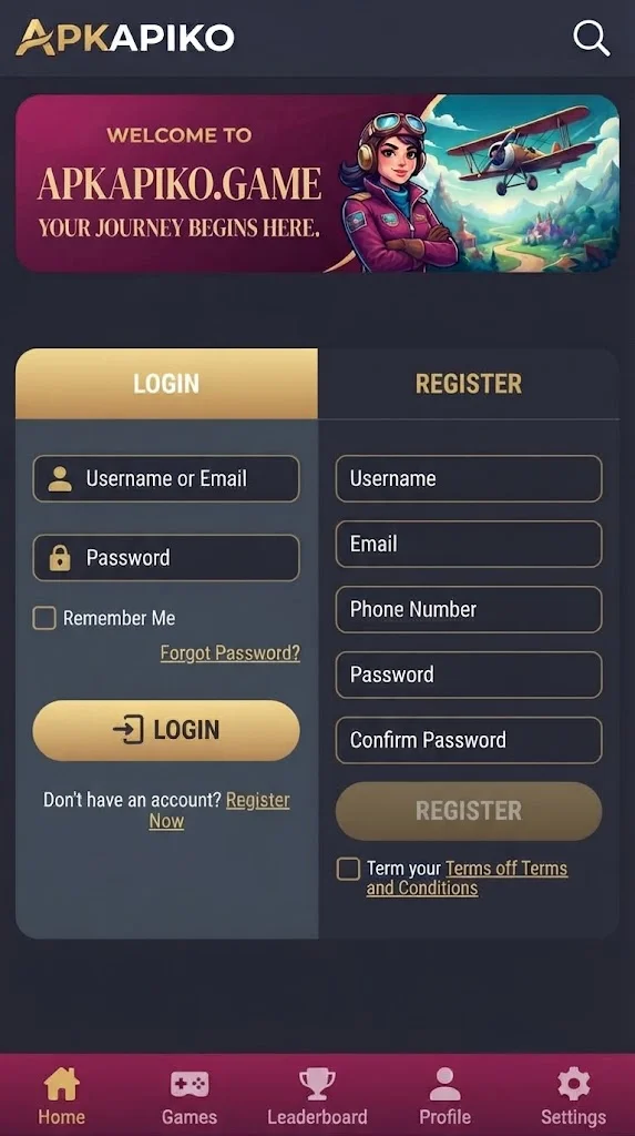 8W Game Login And Register Image